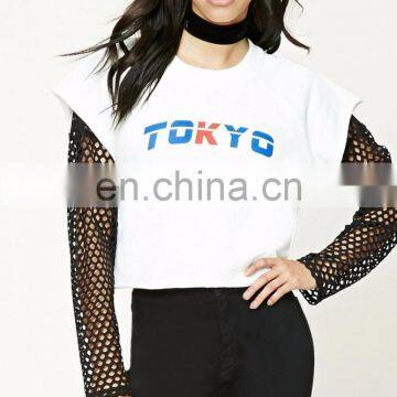 CK010 Top Sellers Long Sleeve Round Neck Raw-cut Top for Women