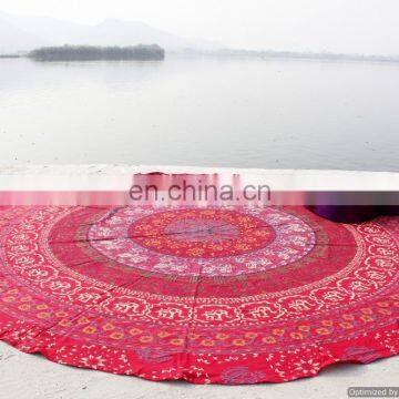 Elephant Mandala Indian Round Wall Hanging Throw Ethnic Bohemian Bedspread Beach Throw photo-3