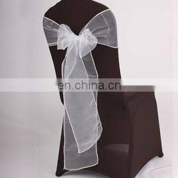 2015 Decoration Material Organza Fabric White Elastic Chair Sash