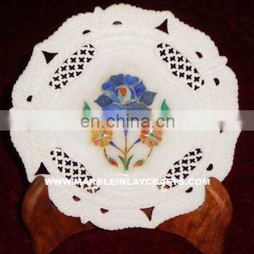 Round Marble Inlay Plate, Marble Plate