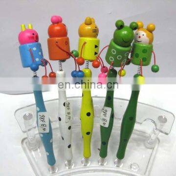 cute kitty wood cartoon ballpoint pen