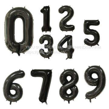 Black 40 inch number 0-9 balloon number balloon stock fast delivery