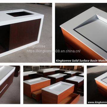 solid surface cabinet bathroom basin with good quality from factory KKR