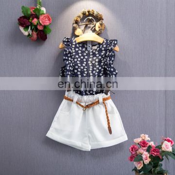 Beautiful Baby girl sleeveless Floral Top pure white shorts set Soft Baby Girl cute suit