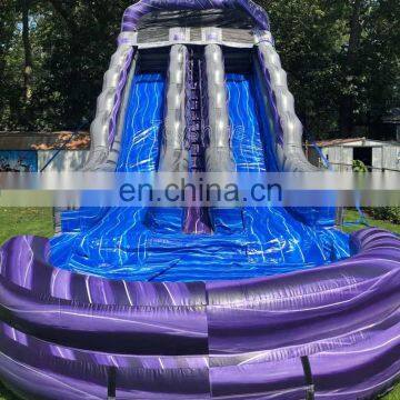 Purple Marble Inflatable Slides With Water, Blow Up Inflatable Water Slide and Pool