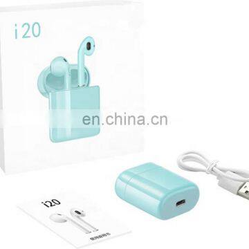 Wireless Blue Tooth Earbuds i20 TWS Green Noise Cancelling Earphone Handsfree Headset