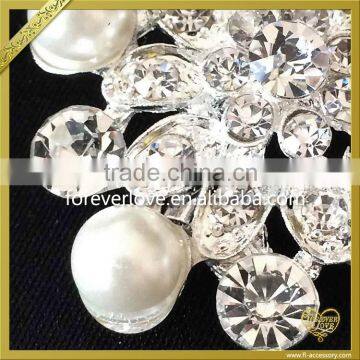 Vintage Custom Made Wedding Pearl Rhinestone Brooches for Women FB023 photo-3