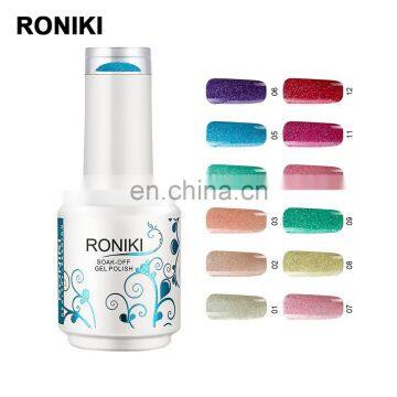RONIKI OEM Factory Many Color Nail Gel Polish Manufacturer Cheap Gel Nail Polish UV Gel LED Lamp 30s Uvlamp 2mins Free Sample