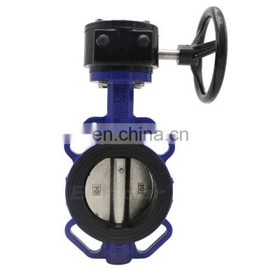 Bundor Class150 worm gear actuator stainless steel disc wafer butterfly valve with pin