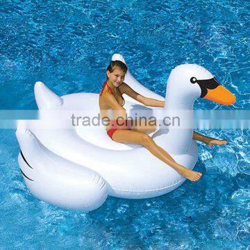 large inflatable white swan float