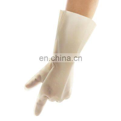 Customized 32 cm Safe Work Milky White Translucent Nitrile Gloves photo-5