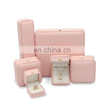 Luxury Hot Sell Custom Pink pu Jewelry Packaging Pendent Box