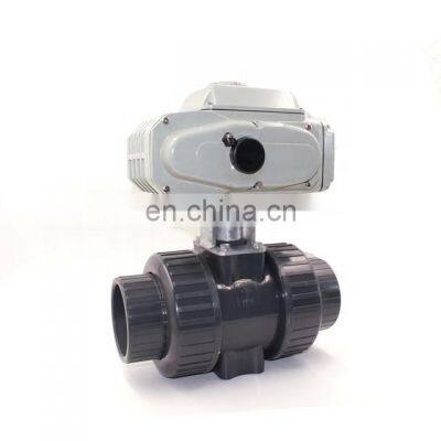 CTB two way motorized pvc ball valve with electric actuator 220V 380V 24V valve actuator 12v