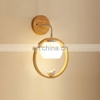 Simple Log Bedroom Bedside Bird Restaurant Wall Light Aisle Corridor Home Decoration Creative Bird Design Sconce