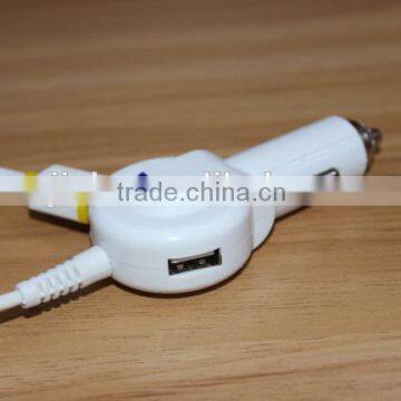 3.1A 3100mA 3in1 Vehicle Charger Android Device and Smart Phone Car Charger With 6 Feet Cable