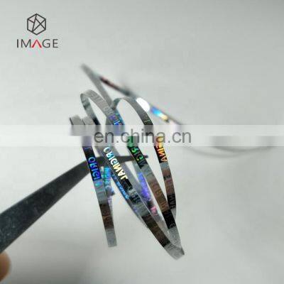 Own Text Printed Single Sided Adhesive Holographic Tear Tape for Packaging Bag photo-4