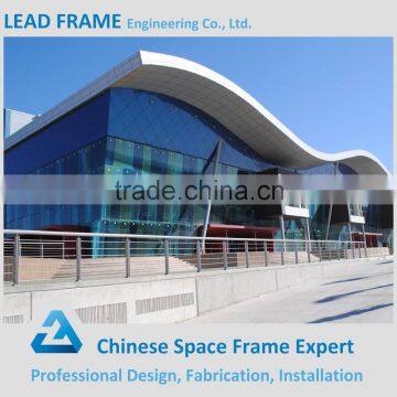 High standard space frame structure building glass for hall