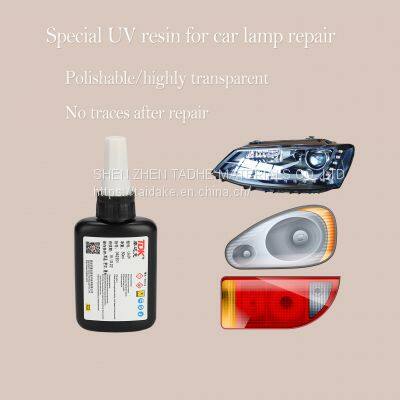 The Shell of the Car Lampshade is Cracked and Has no Marks. The Repair Solution Has High Hardness and Can be Polished to Repair the Surface With UV Resin photo-4