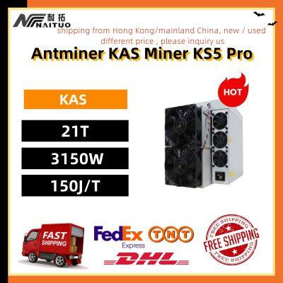 Brand New Antminer KAS Miner KS5 Pro 21T 3150W 150J/T KAS Coin KHeavyHash Air-cooling Miner Crypto Asic Mining Machine