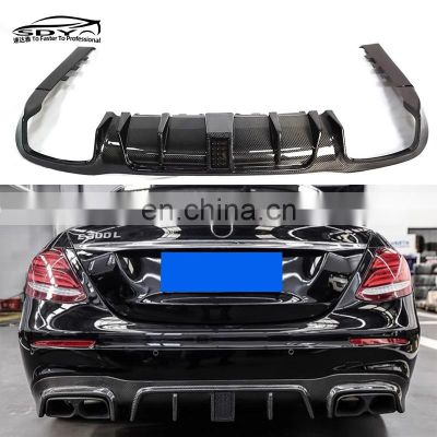 W213 E class Carbon Fiber BB Style Rear Diffuser Rear Bumper Lip For Mercedes Benz E Class E200 E260 E300 E43 E63