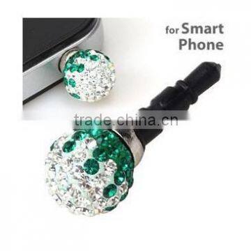 3.5mm Rhinestone Dust Plug Shamballa Ball for Iphone4/5 photo-5