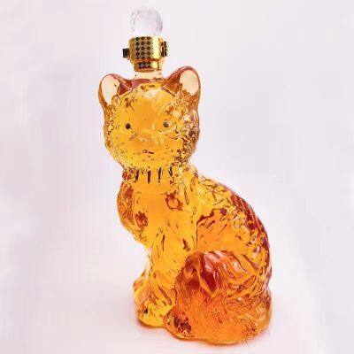 Handcrafted glass bottle wine decanter with unique shape wine bottle