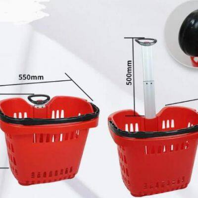 New Retail Supermarket Plastic Shopping Mini Trolley Basket photo-4