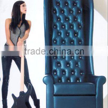 Fashion style hotel room leather high back chair