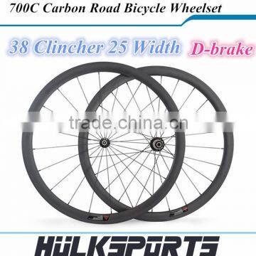 700c Road disc brake full carbon 38mm*25mm clincher wheelset new fashion carbon wheels