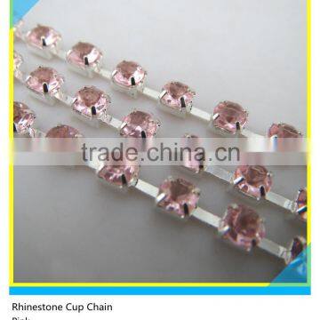 High Quality Rose Rhinestone Cup Chain For Decoration SS6/SS10/SS16 photo-2