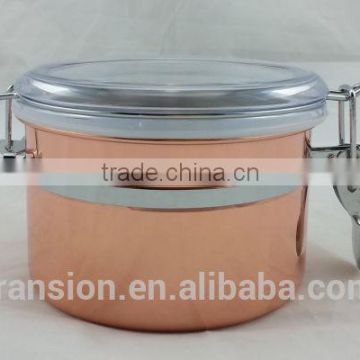 Stainless Steel Kitchen Canister, Stainless Steel Airtight Canister with Clamp