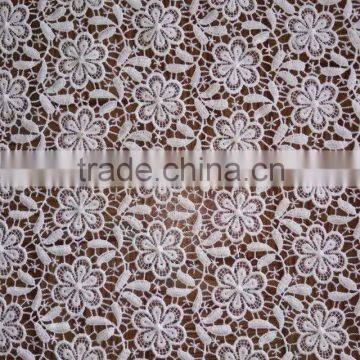 Wholesale Embroidery Fabric Polyester Full Lace Milk Silk Water Soluble Full Lace Fabric For Garment Accessory With Ladies Cloth photo-3