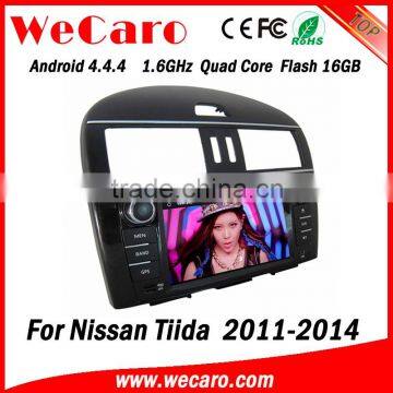 Wecaro WC-NT8078 Android 4.4.4 car dvd player quad core for nissan tiida car dvd gps stereo bluetooth 2011-2014