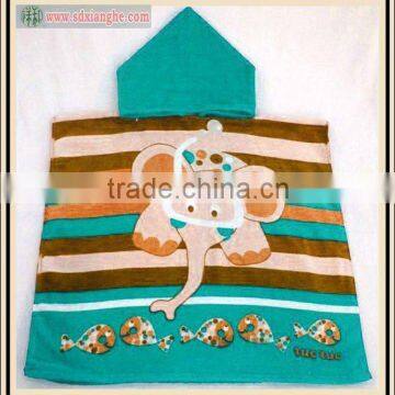 100% cotton reactive printed hooded towel(child's favorite),hooded beach towels for kids