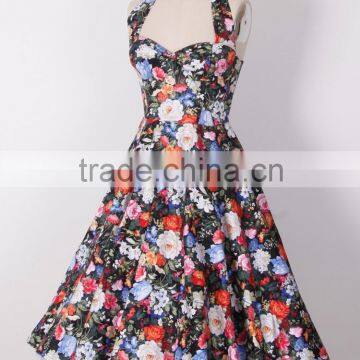 50's Swing Retro Printed Vintage Dress