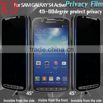 Bubble free anti glare screen protector for samsung s4 active privacy screen film                        
                                                                                Supplier's Choice