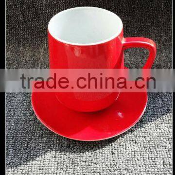 red design coffee mug,coffee mug with saucer