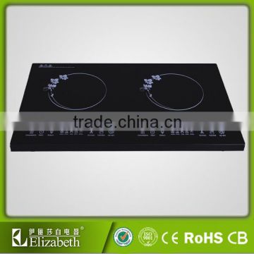 2 hobs ceramic plate digital display induction cooktop