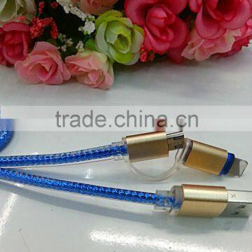Led Lighting 8pin Micro Usb Cable, Phone Charging Cable, Data Usb Cable 2in1 Usb Cable for IPhone photo-3