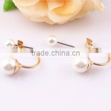 Fashion Women Jewelry Double Imitation Pearl Stud Earrings