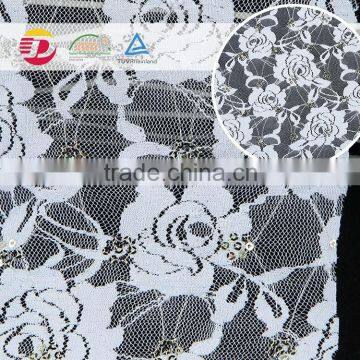 2016 New Fancy Cheap Stretch Embroidery Sequined Wholesale Beaded Lace Fabric New Flower Laces photo-4