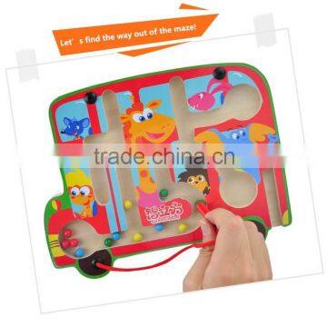 Top Selling Kids Red Bus Shape Animal Design Games Board Metal Beads Educational Toys Magnetic Building Game photo-4