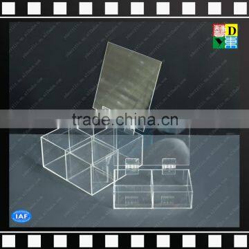 Clear acrylic jewelry/cosmetic storage display boxes with top, makeup cosmetic box with cover