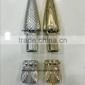 High-end Lipstick Container with Gold/Silver Plated Body and Crown Cap