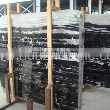 Chinese polished black white marble slab sizes silver dragon