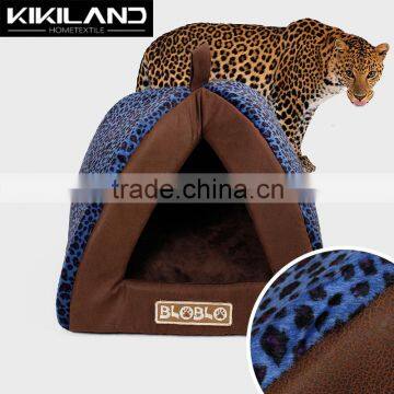 Wholesale blue leopard memory foam pet bed for cats