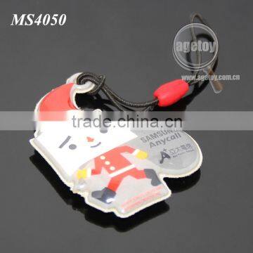 Christmas Santa Claus Shaped Custom Print Logo Mobile Phone Straps PVC Mobile Screen Cleaner