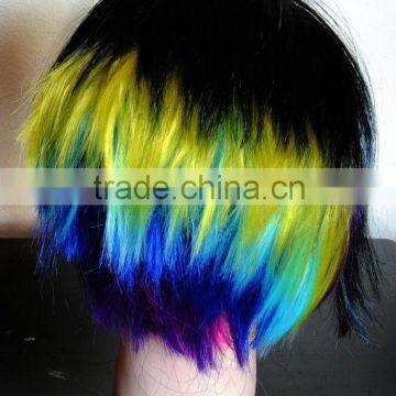 Punk Mohawk Mohican Wig Hair Six Rainbow Colors Costume For Halloween Party W270