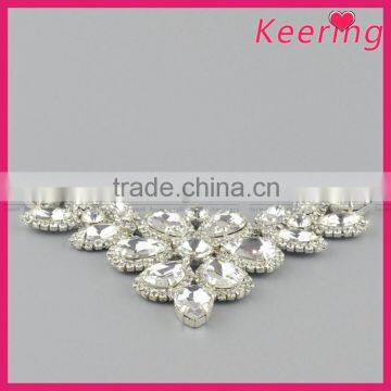 Wholesale New Glass Embellishment With Silver Chain on Back WRE-254 photo-2