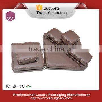 Round Cardboard Jewel Set Box With White Leather